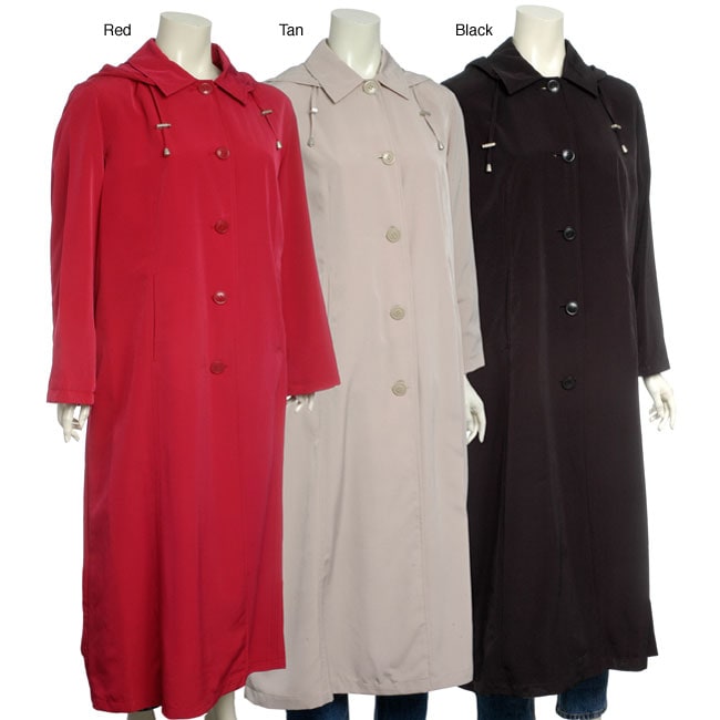 Regent Womens Petite Packable Long Travel Coat  