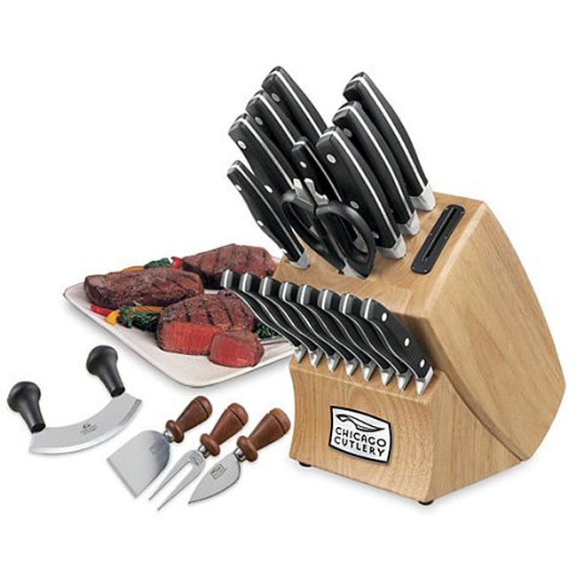 Chicago Cutlery Insignia 18-Piece Knife Block Set w/ Knife Sharpener
