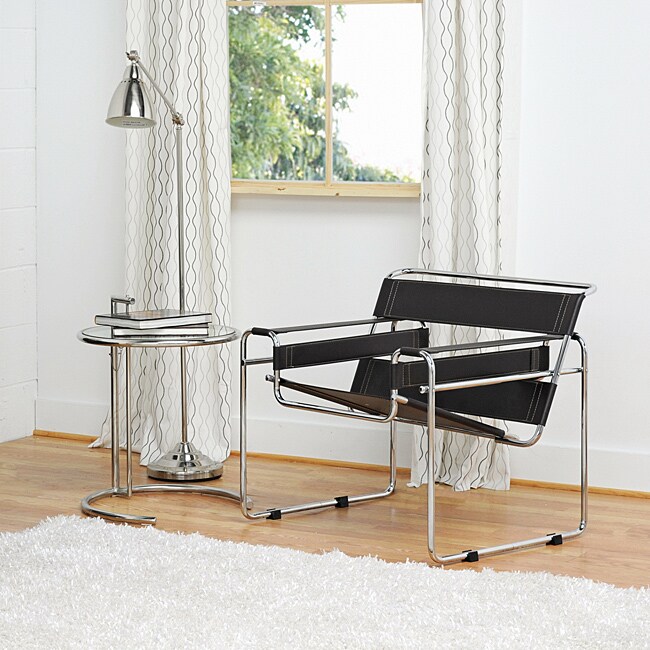 Marcel Brown Leather Accent Chair - Black