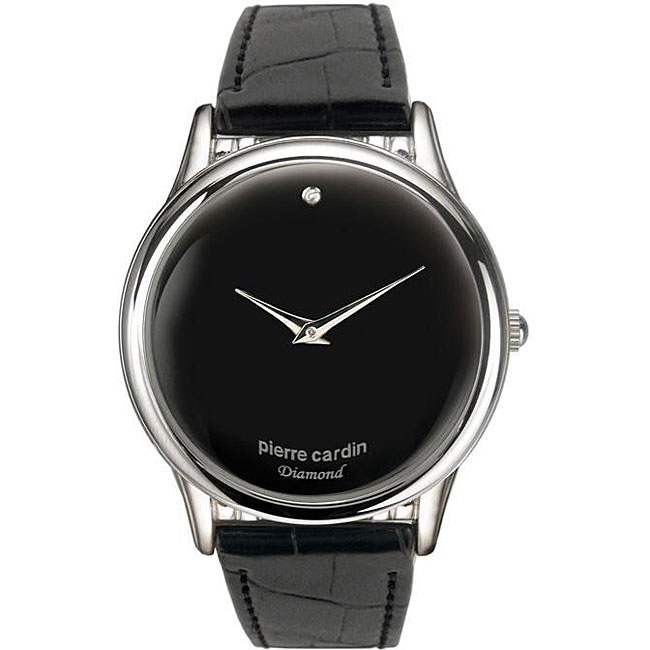 Pierre Cardin Diamond Collection Women's Black Strap Watch - 11938397 ...