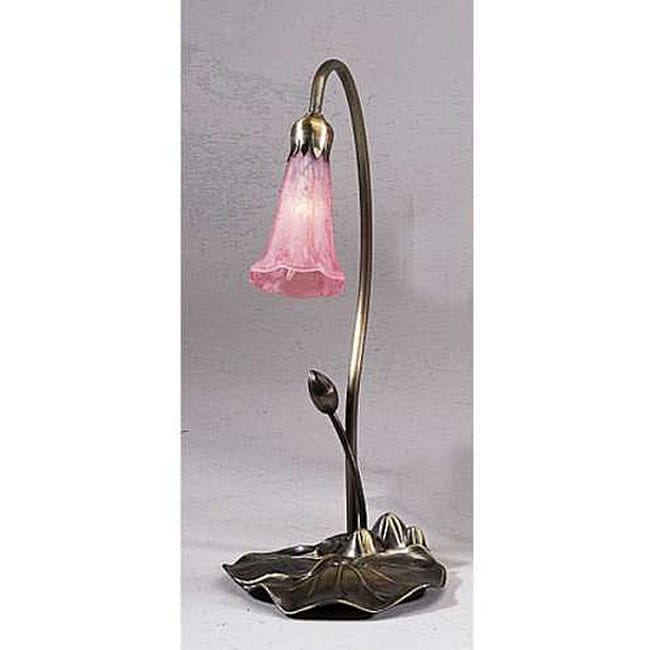 Lily 1 light Pink Tiffany style Lamp  