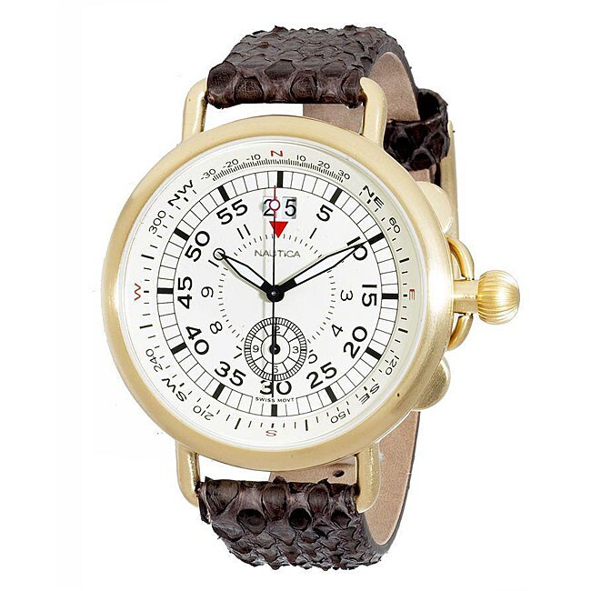 Nautica Mens Modern Vintage White Watch  