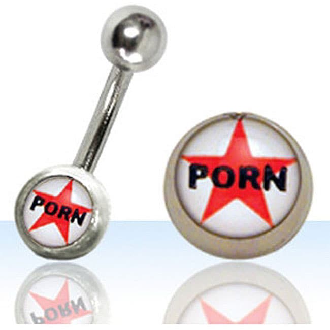Body Jewelry Porn - Surgical Steel 'Porn Star' Navel Ring