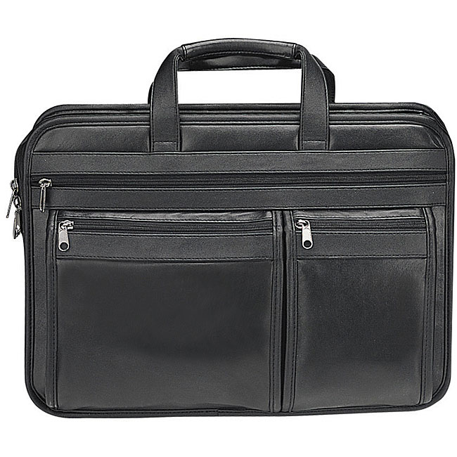 Houston Deluxe Black Soft Leather Laptop Case - Free Shipping Today ...