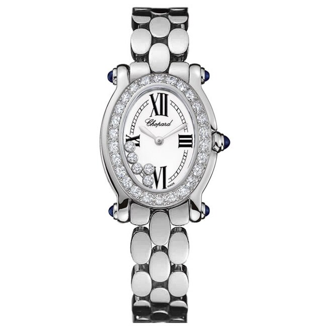 Chopard Happy Sport Womens 18k White Gold Diamond Watch   