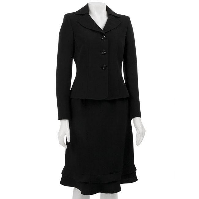 Kasper Women's Black Floz Crepe Skirt Suit - Free Shipping Today ...