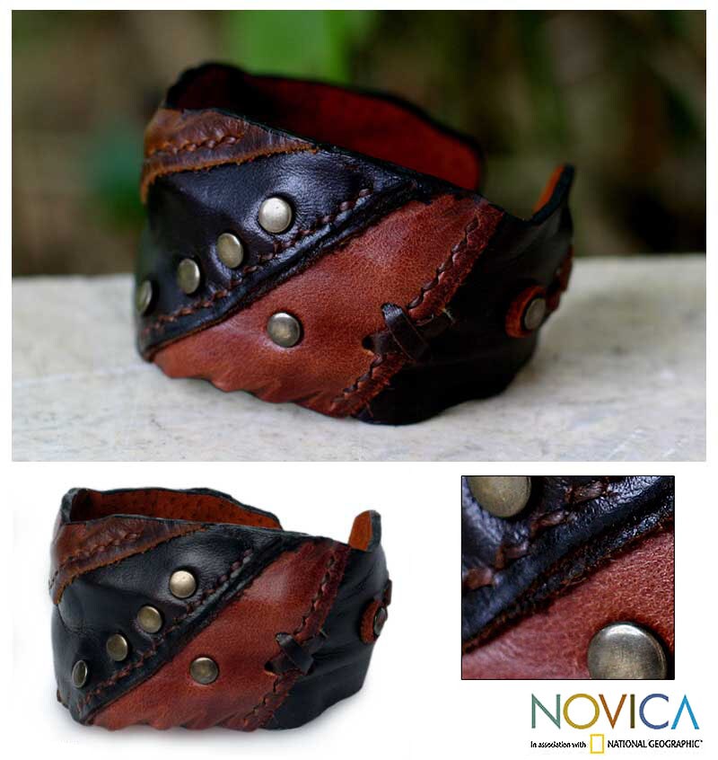 Shop Handmade Leather &#39;Wild Brown&#39; Cuff Bracelet (Thailand) - Free Shipping On Orders Over $45 ...