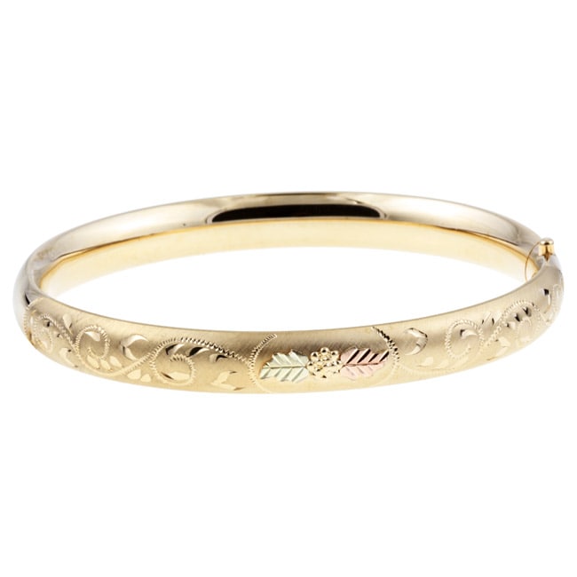 14k Goldfill and Black Hills Gold Bangle Bracelet  