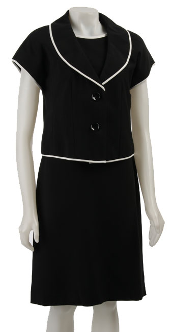 Larry Levine Womens Black/ Ivory Dress Suit  