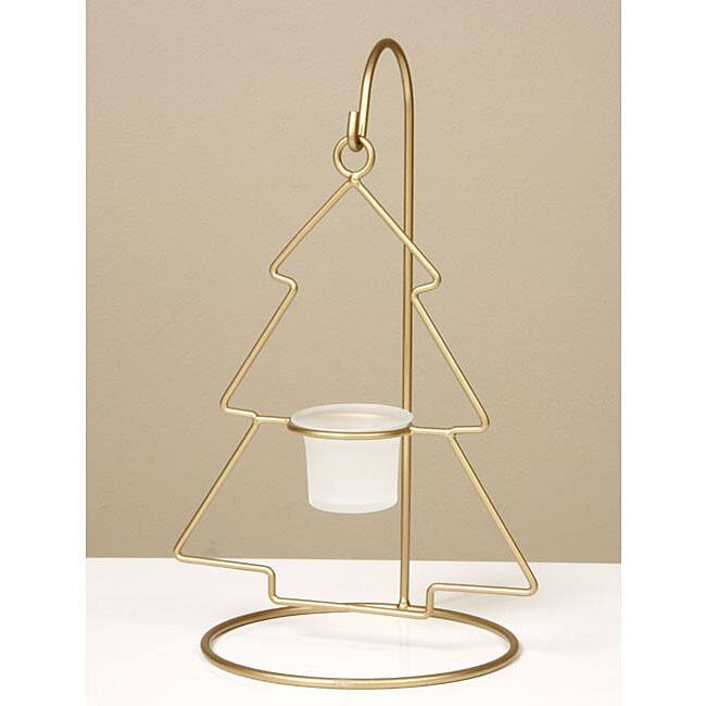 Kabella Goldtone Hanging Christmas Tree Votive Holder