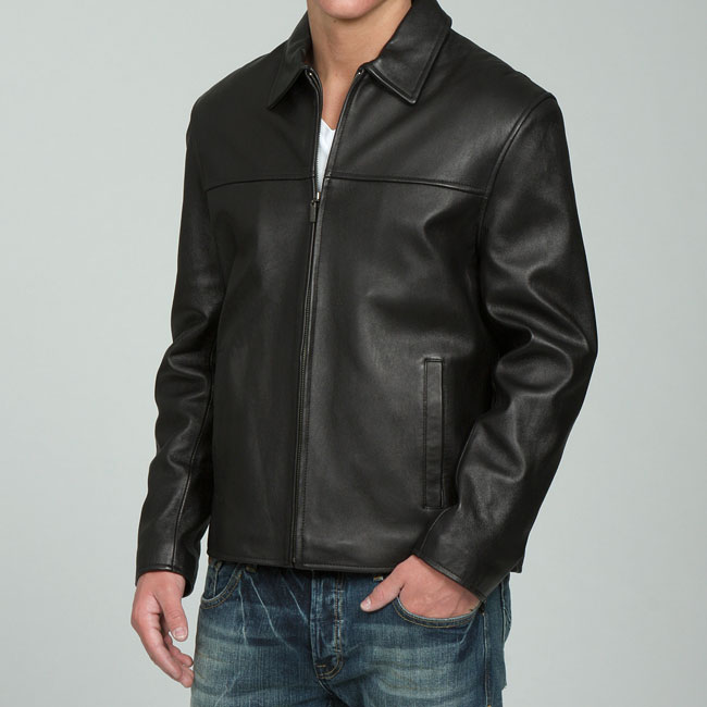 Shop COLLEZIONE Men's Lambskin Leather Jacket - Free Shipping Today ...