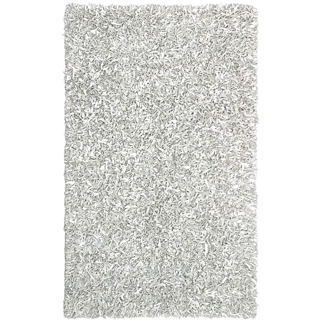 White Leather Shag Rug (5 x 8)  ™ Shopping   Great Deals