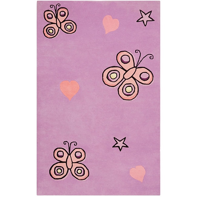 Hand tufted Kids Butterfly Rug (5 x 8)  