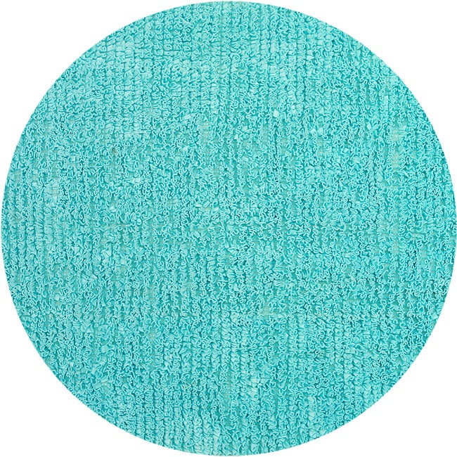 Bright Blue Fleece Shag Rug (5' Round) Free Shipping Today