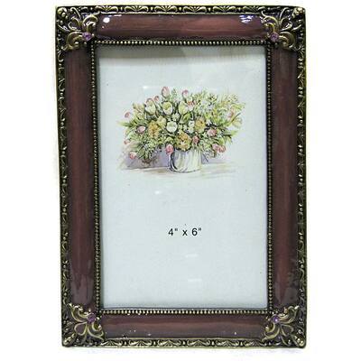 Kabella Purple 4x6-inch Fleur De Lis Photo Frame
