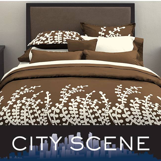 City Scene Branches Chocolate Duvet Cover Set