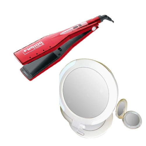 Fusion HTX107 Vented Flat Iron/ Lighted Mirror Set Fusion Flat Irons