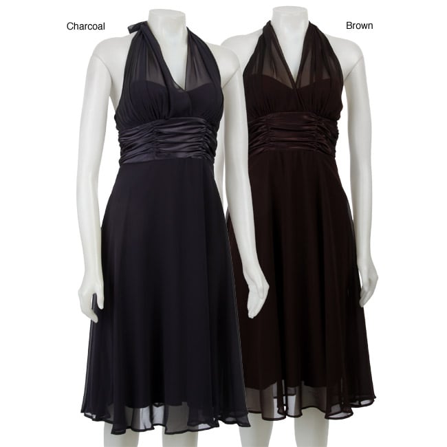 Connected Apparel Womens Illusion Halter Dress  