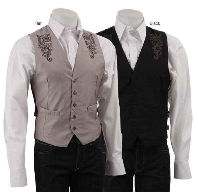 English Laundry Mens London Embroidered Vest  