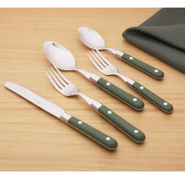 Ginkgo Le Prix 20-piece Moss Green Flatware Set