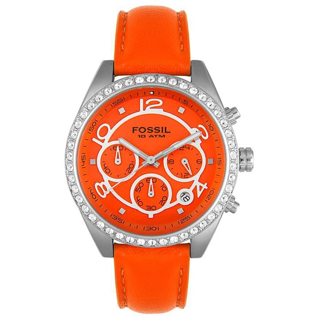 Fossil Women's Orange Chronograph Watch Free Shipping On Orders Over
