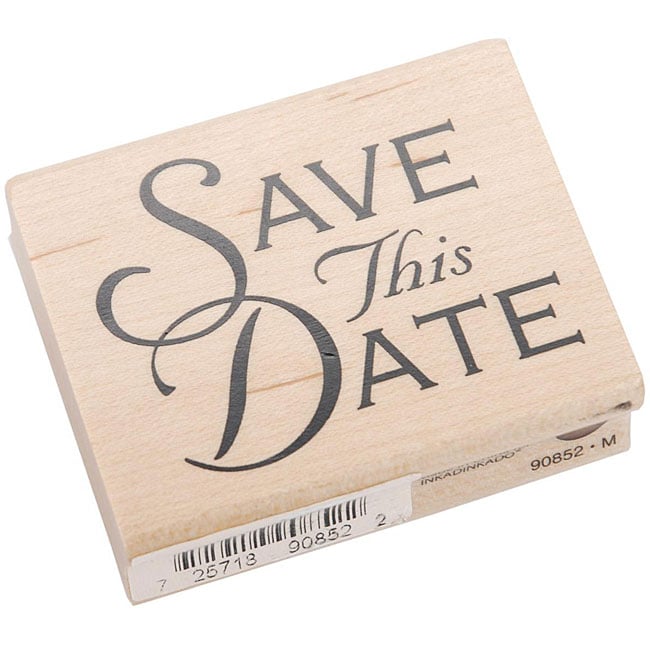 Inkadinkado Rubber/ Wood Save This Date Stamp  