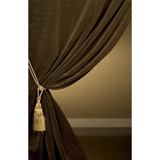 Latte Cotton Velvet 108 inch Curtain Panel