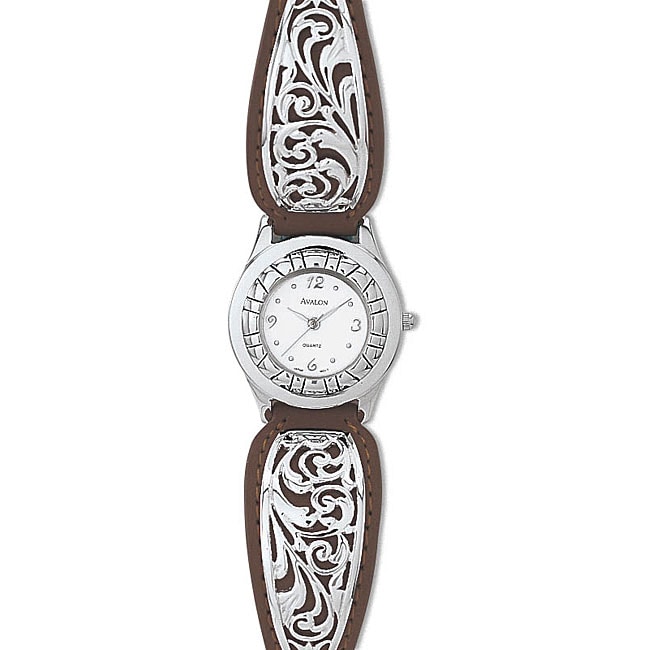 Avalon Western Womens Silver and Brown Watch  