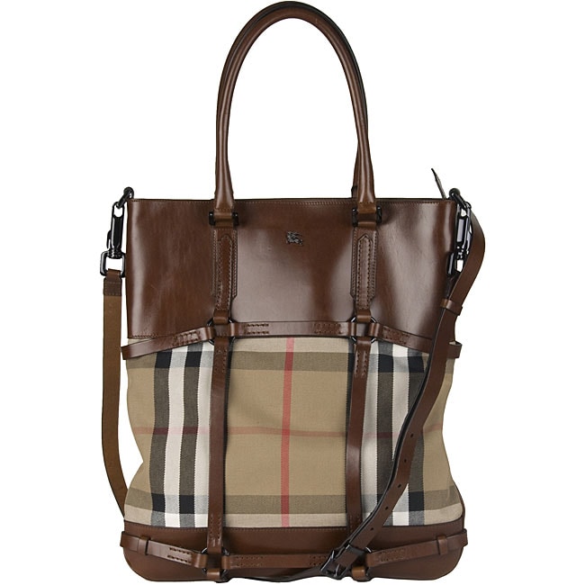 Burberry Canvas Check Tote Bag  