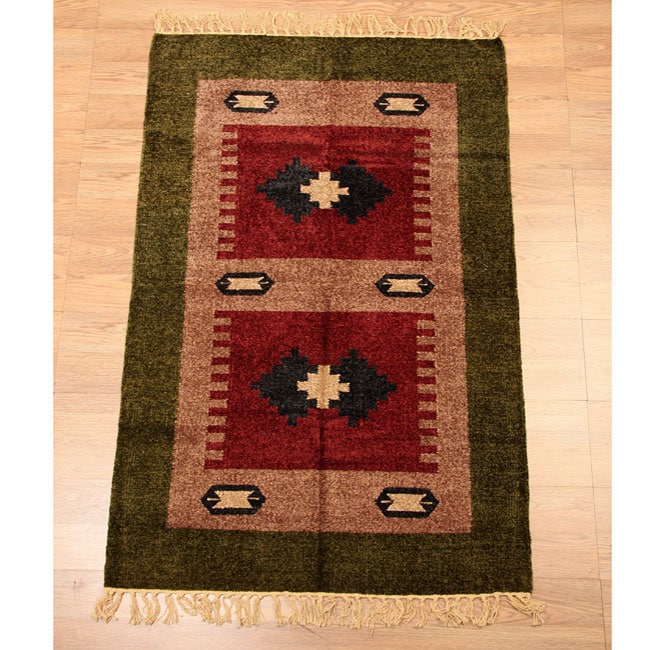 Amarilio Green/ Taupe Rug (3' x 5') 3x5   4x6 Rugs