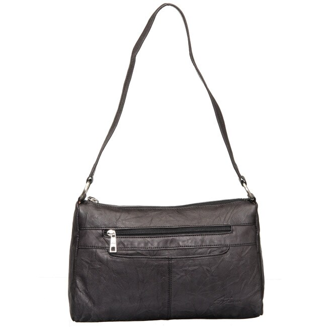Stone Mountain 'Bryce' Crinkle Leather Handbag - 12013738 - Overstock ...