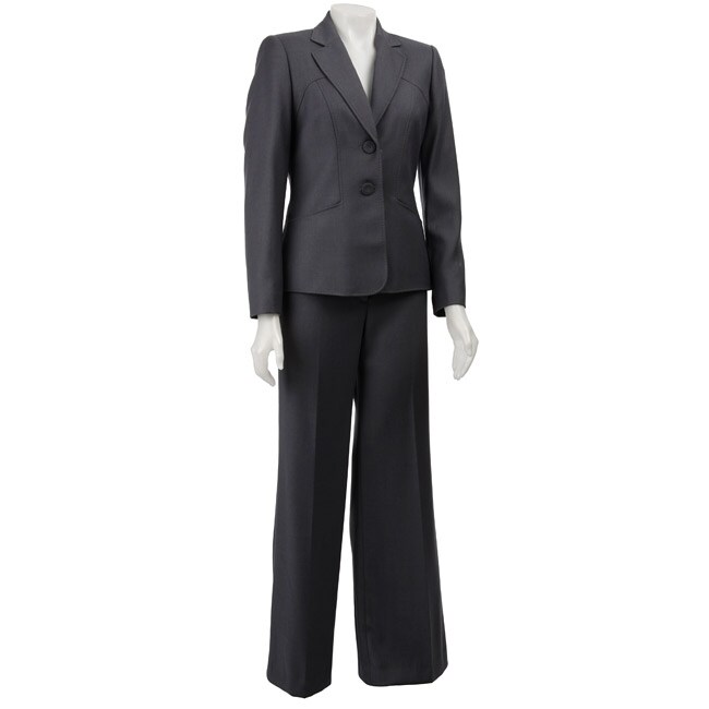 Anne Klein Women's 2-button Steel Blue Pant Suit - 12015674 - Overstock ...