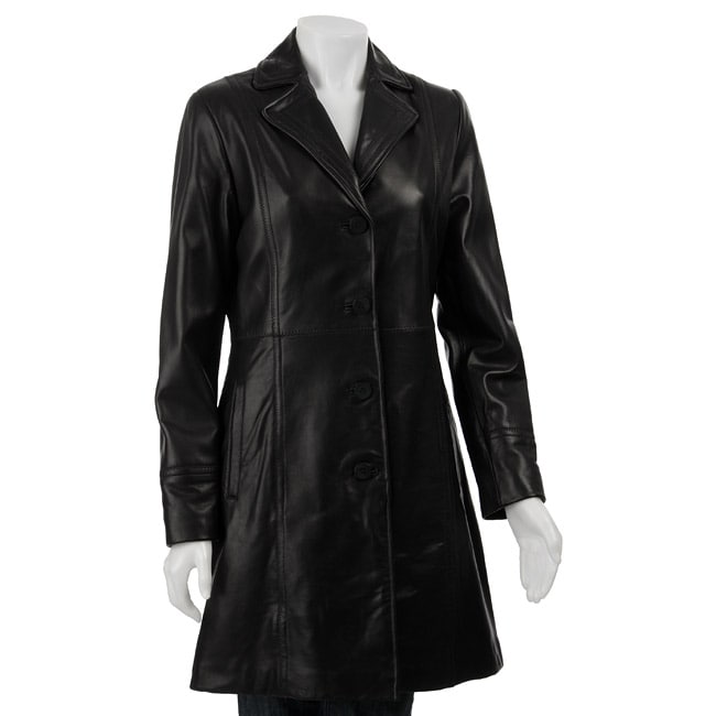 Jones New York Women's Leather Walker Coat - Free Shipping Today ...