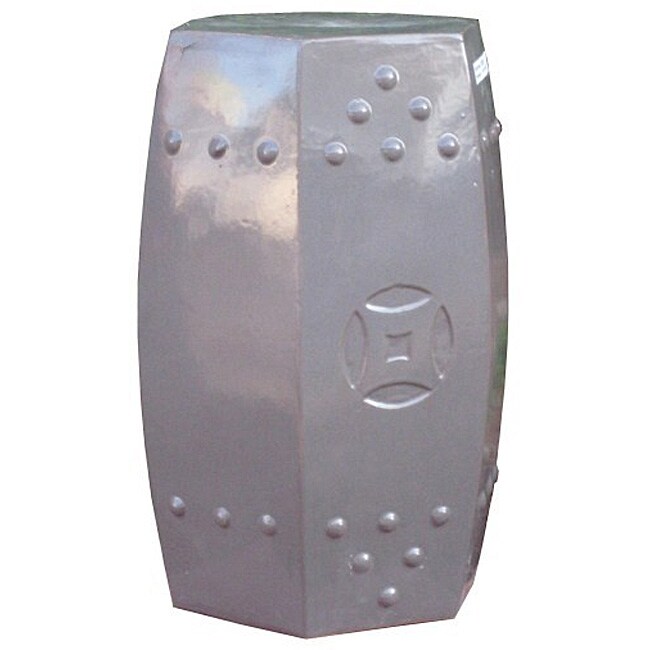 Shop Hexagonal Grey Ceramic Stool - Free Shipping Today ... Shop Hexagonal Grey Ceramic Stool Free Shipping Today