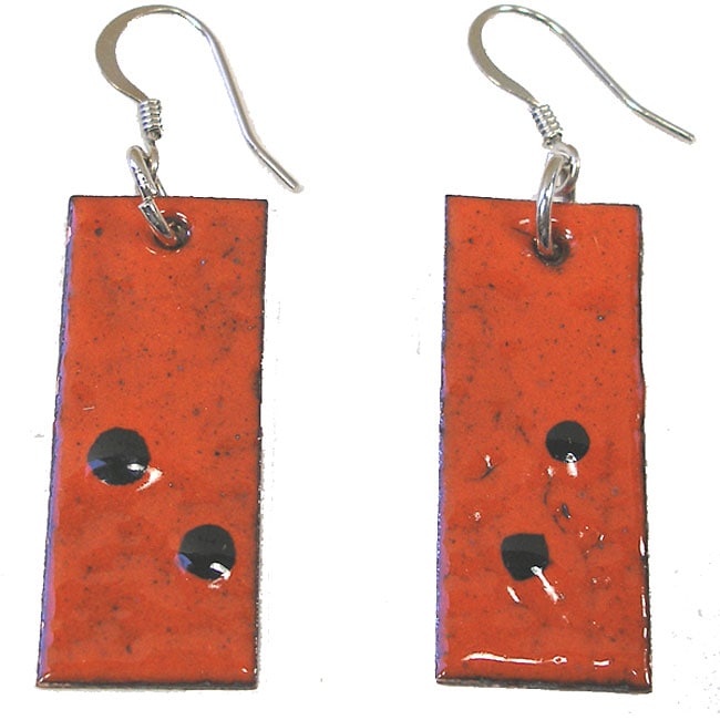 Orange Duces Rectangular Earrings (Chile)