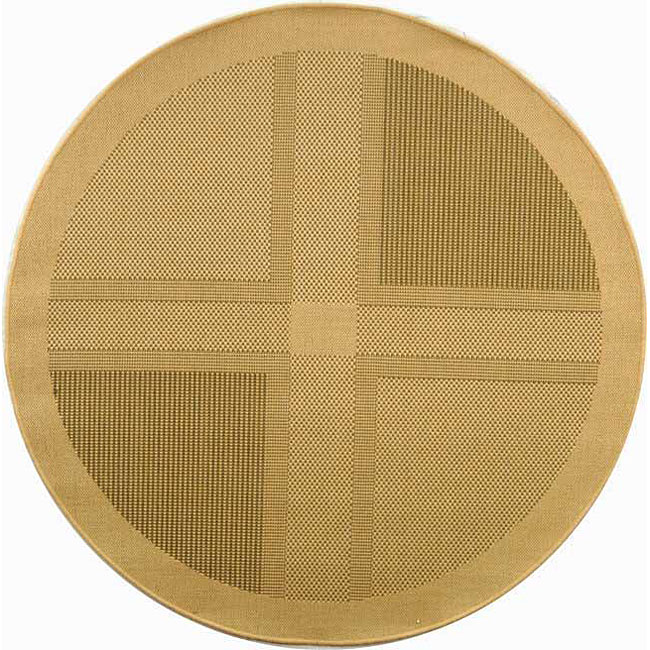 Safavieh Lakeview Natural/ Olive Green Indoor/ Outdoor Rug - 6'7" x 6'7" round