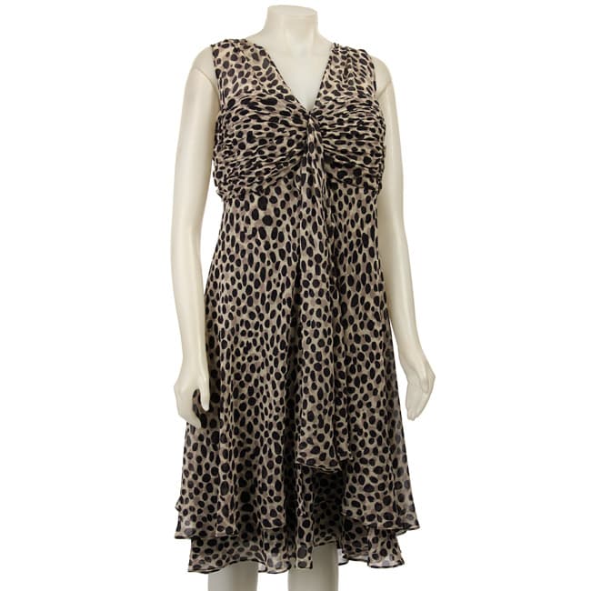 FINAL SALE Donna Ricco Women's Plus Size Animal Print Dress - 12030357 ...