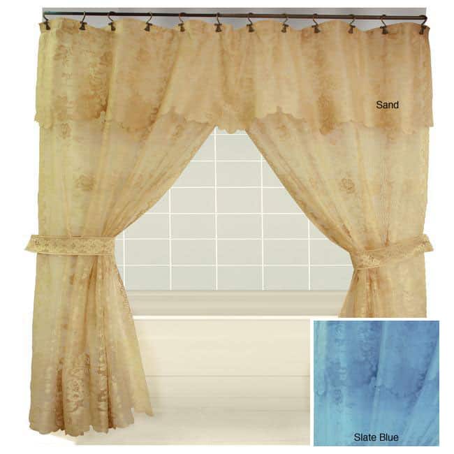 Tribute Lace Double Swag Shower Curtain