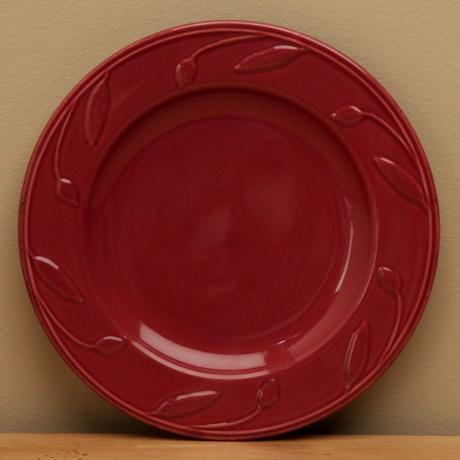 Signature Housewares Sorrento Burgundy 8inch Salad Plates (Set of 6