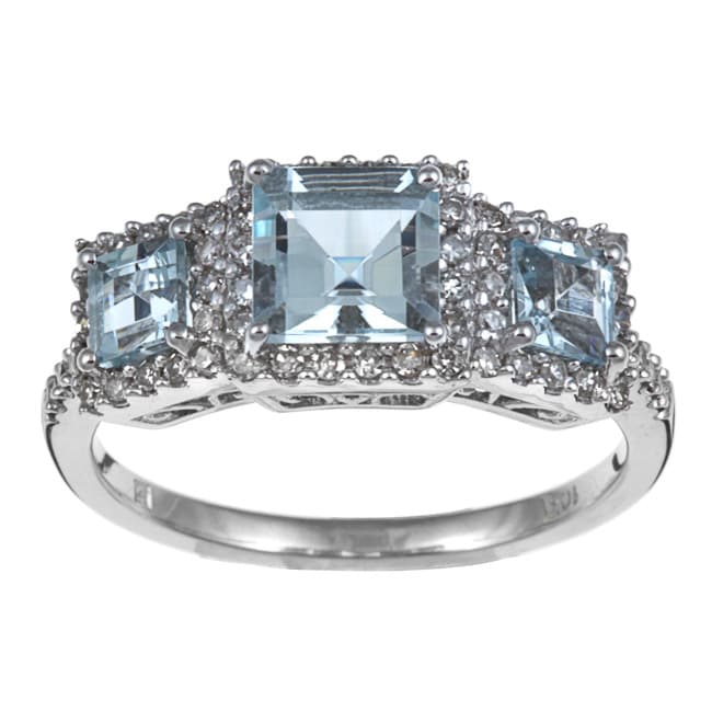 10k Gold Aquamarine and 1/3ct TDW Diamond Ring (I-J, I2-I3) - Free ...