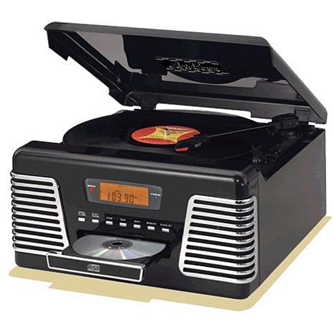   CR712 BK Autorama Turntable with CD Player/AM/FM Radio  