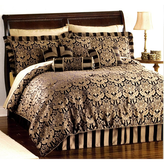 Allison Black/ Gold 8 piece Bed in a Bag  