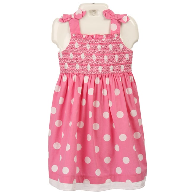 FINAL SALE Laura Ashley Toddler Girl's Pink Polka Dot Dress Laura Ashley Girls' Dresses