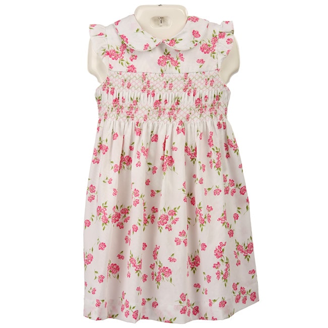 FINAL SALE Laura Ashley Toddler Girl's Smocked Floral Dress - Overstock ...
