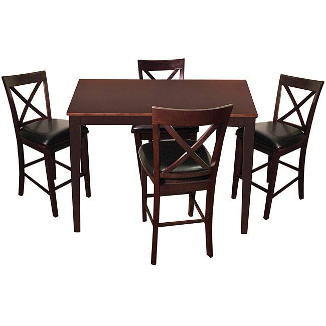 Madison Espresso 5-piece Counter Height Dining Set
