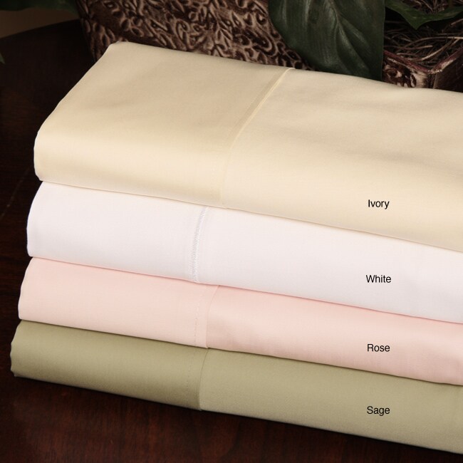 Cotton Sateen 600 Thread Count Solid Sheet Set (Rose) Free Shipping