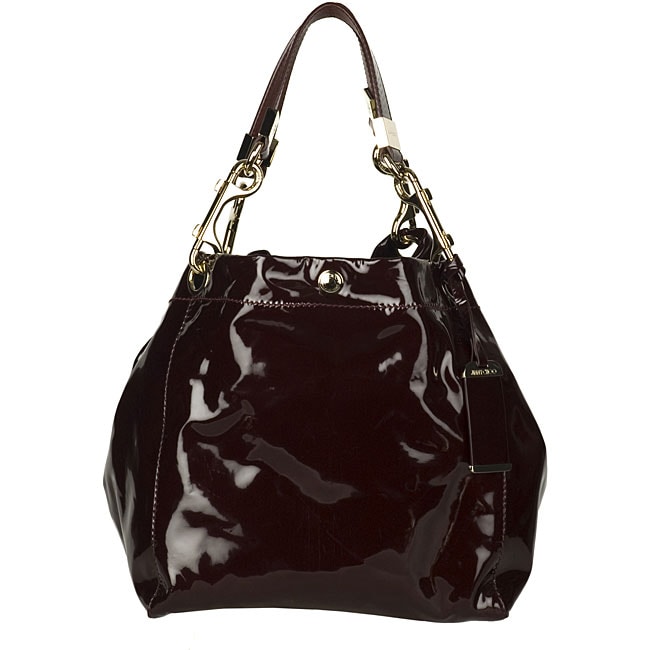 Jimmy Choo Lola Medium Burgundy Patent Leather Tote Bag Jimmy Choo X27 Lola Medium Burgundy Patent Leather Tote Bag