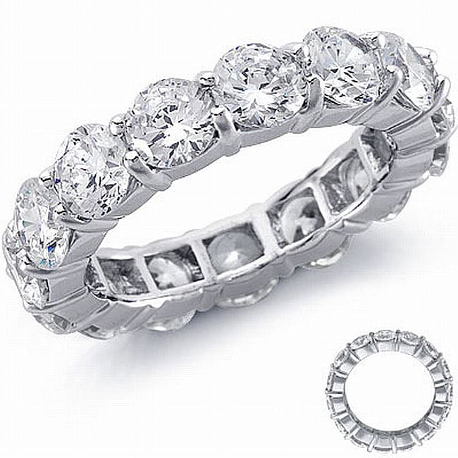 Platinum 4 1/3ct TDW Round Diamond Eternity Band (E F, VS2 SI1) (Size 