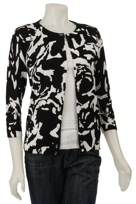 Philosophy Womens 3/4 sleeve Printed Cardigan  