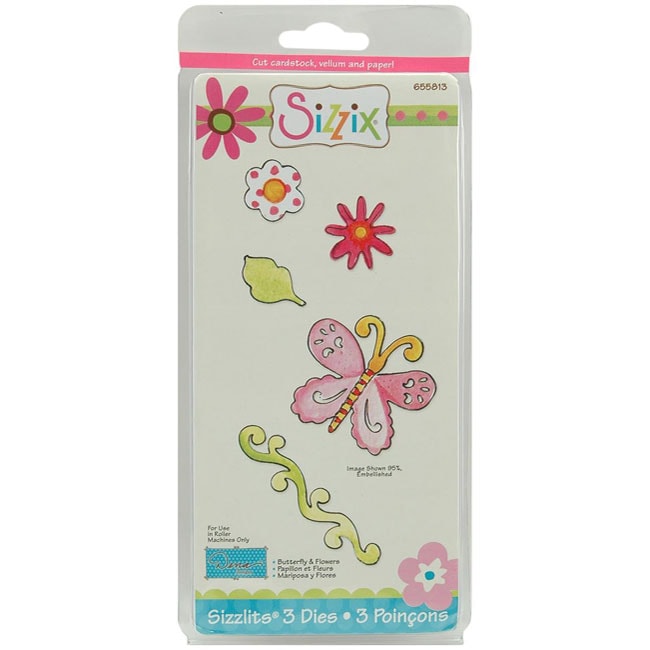 Sizzix Sizzlits Butterfly and Flowers Dies (Set of 3)  